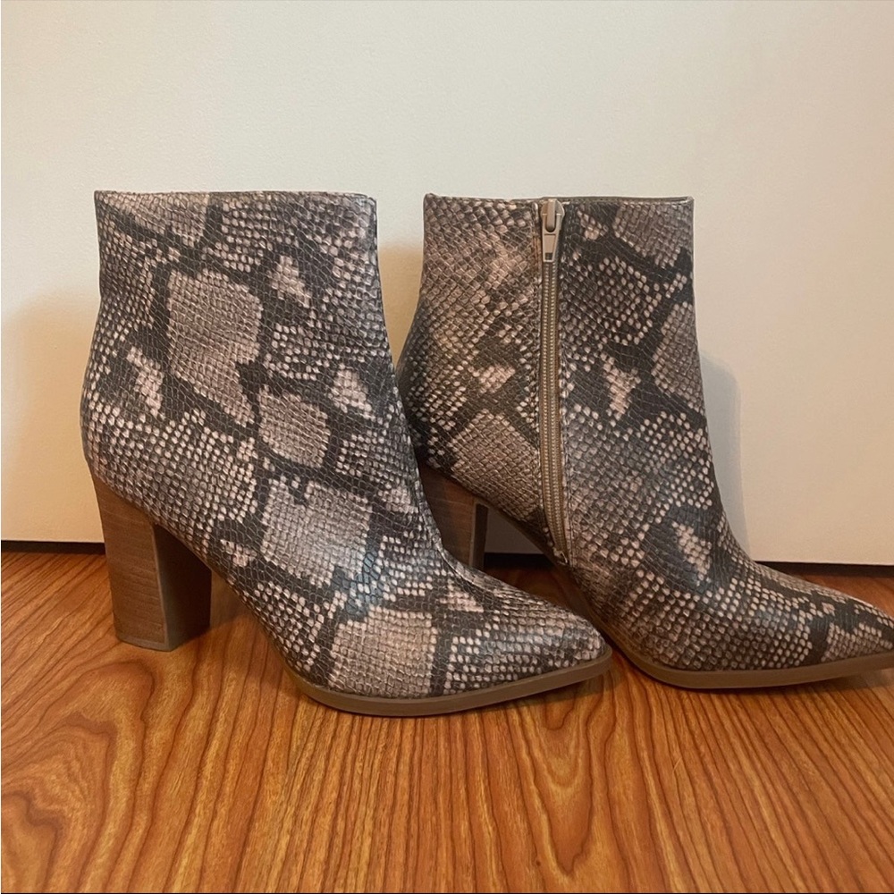 Carlos Santana Faux Snakeskin Booties